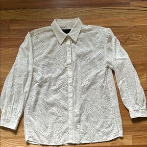 Nili Lotan White Eyelet Blouse